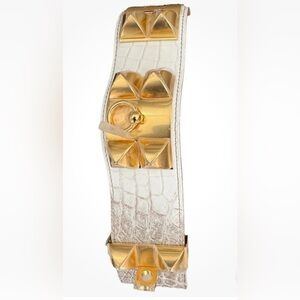 Hermes Gold and White Bracelet